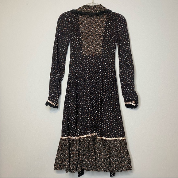 70s Gunne Sax by Jessica Cottage Core Western Dress 3 Vintage - Picture 5 of 11